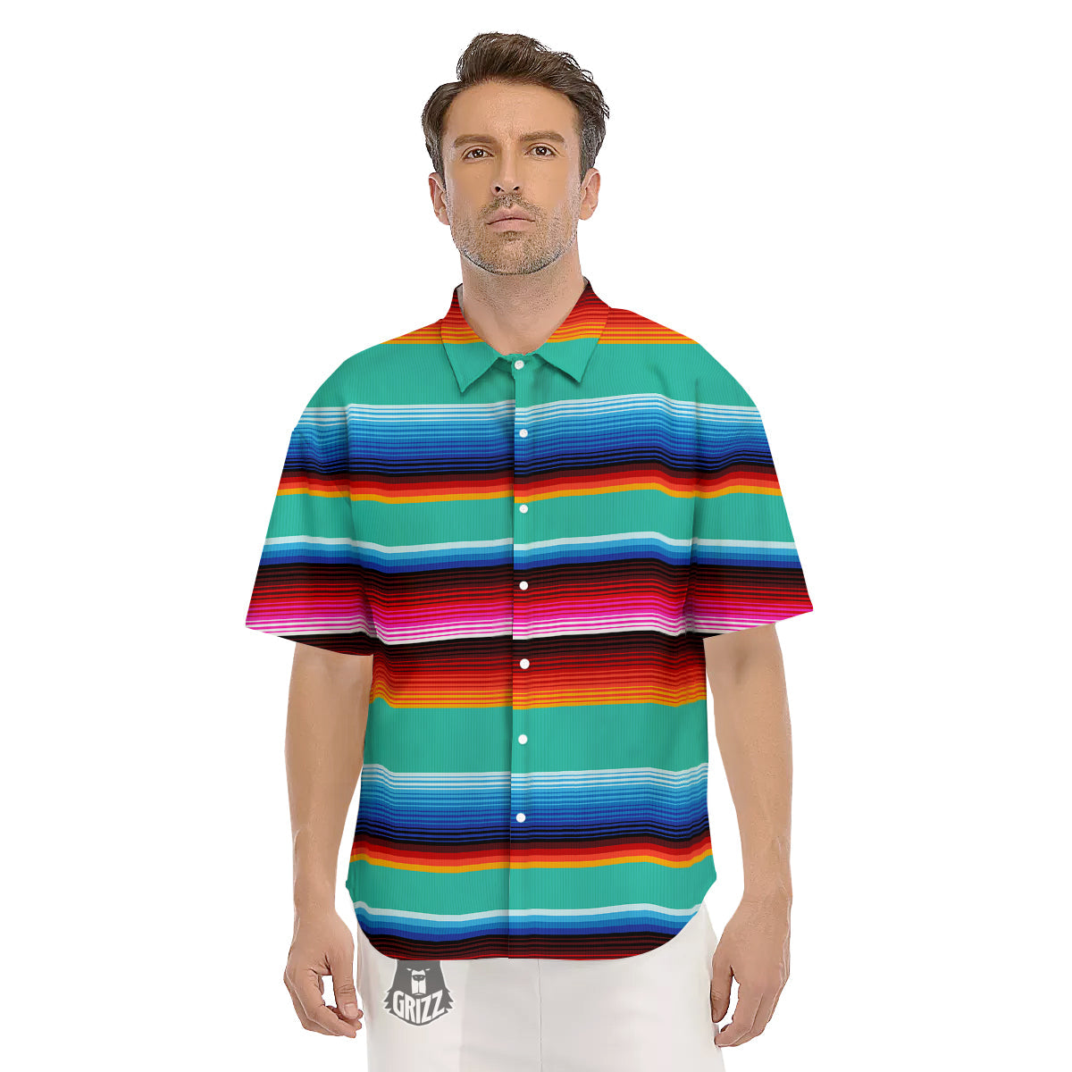 Blanket Stripes Cinco De Mayo Print Men's Short Sleeve Shirts-grizzshop