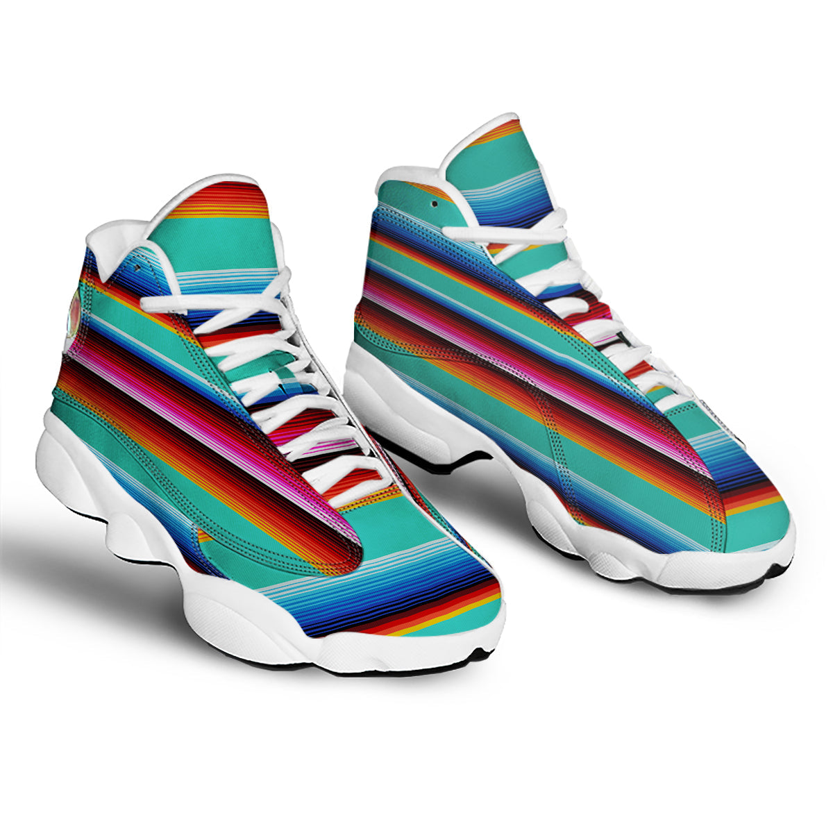 Blanket Stripes Cinco De Mayo Print White Basketball Shoes-grizzshop