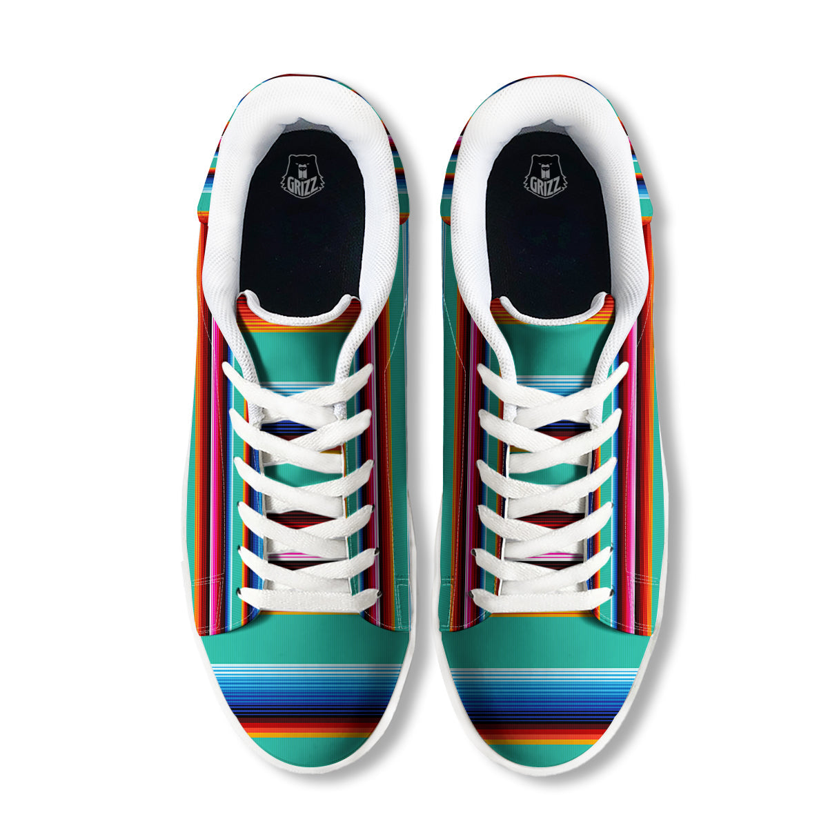 Blanket Stripes Cinco De Mayo Print White Low Top Sneakers-grizzshop
