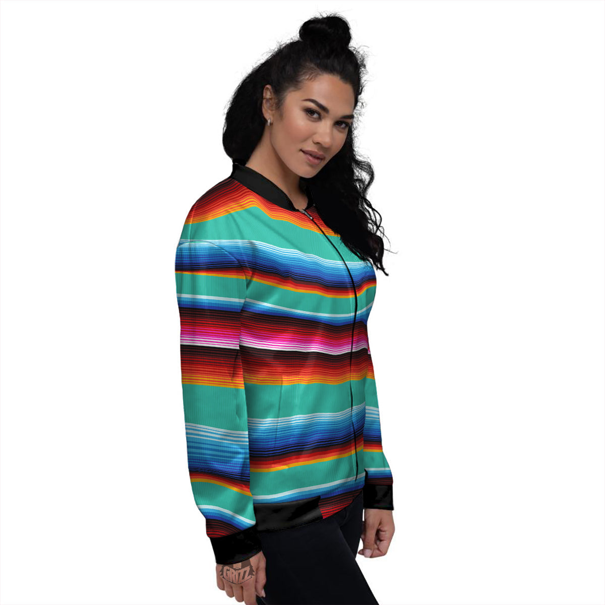 Blanket Stripes Cinco De Mayo Print Women's Bomber Jacket-grizzshop