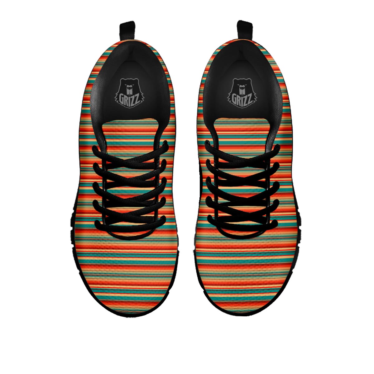 Blanket Tribal Serape Print Pattern Black Sneaker-grizzshop