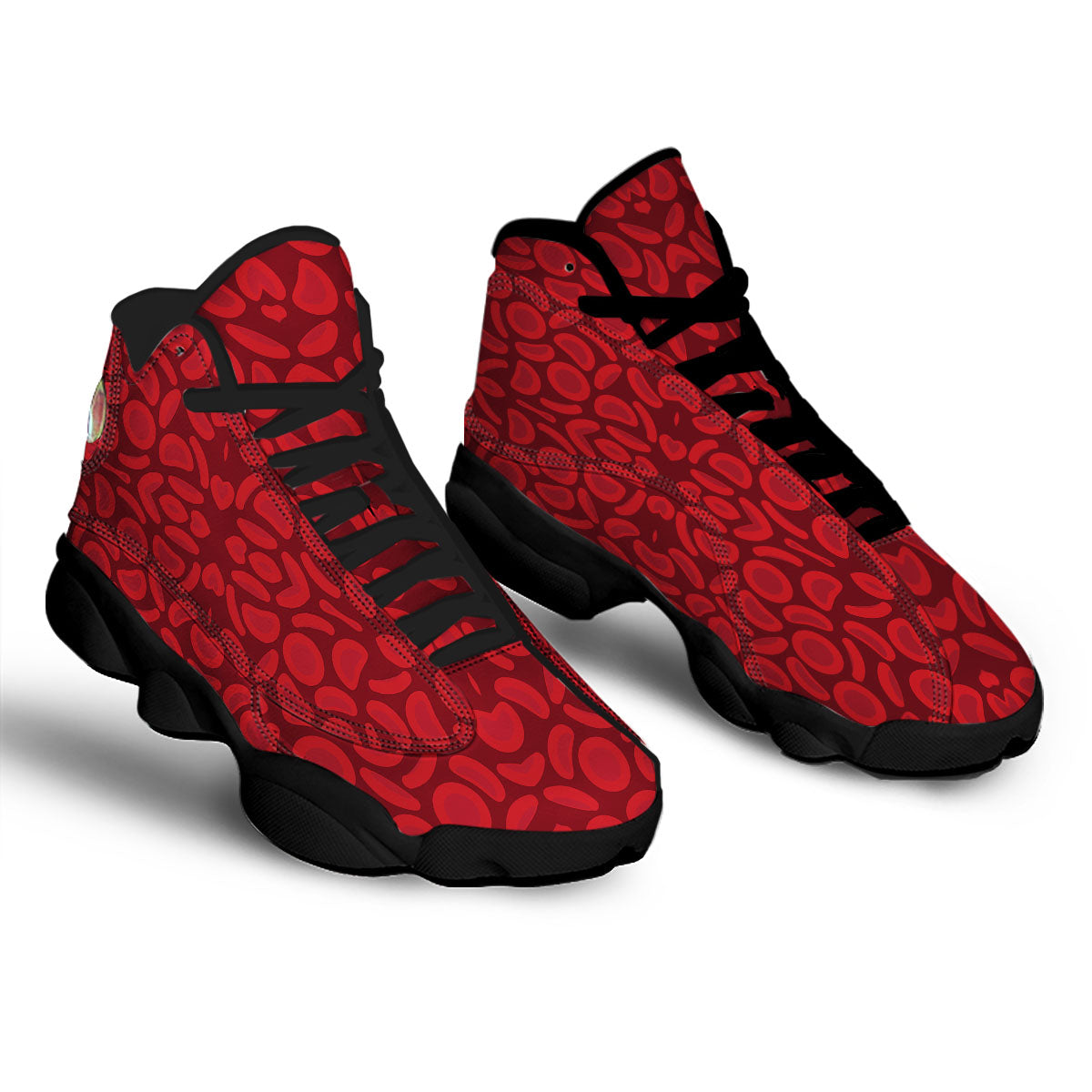 Blood Cells Red Print Pattern Black Basketball Shoes-grizzshop