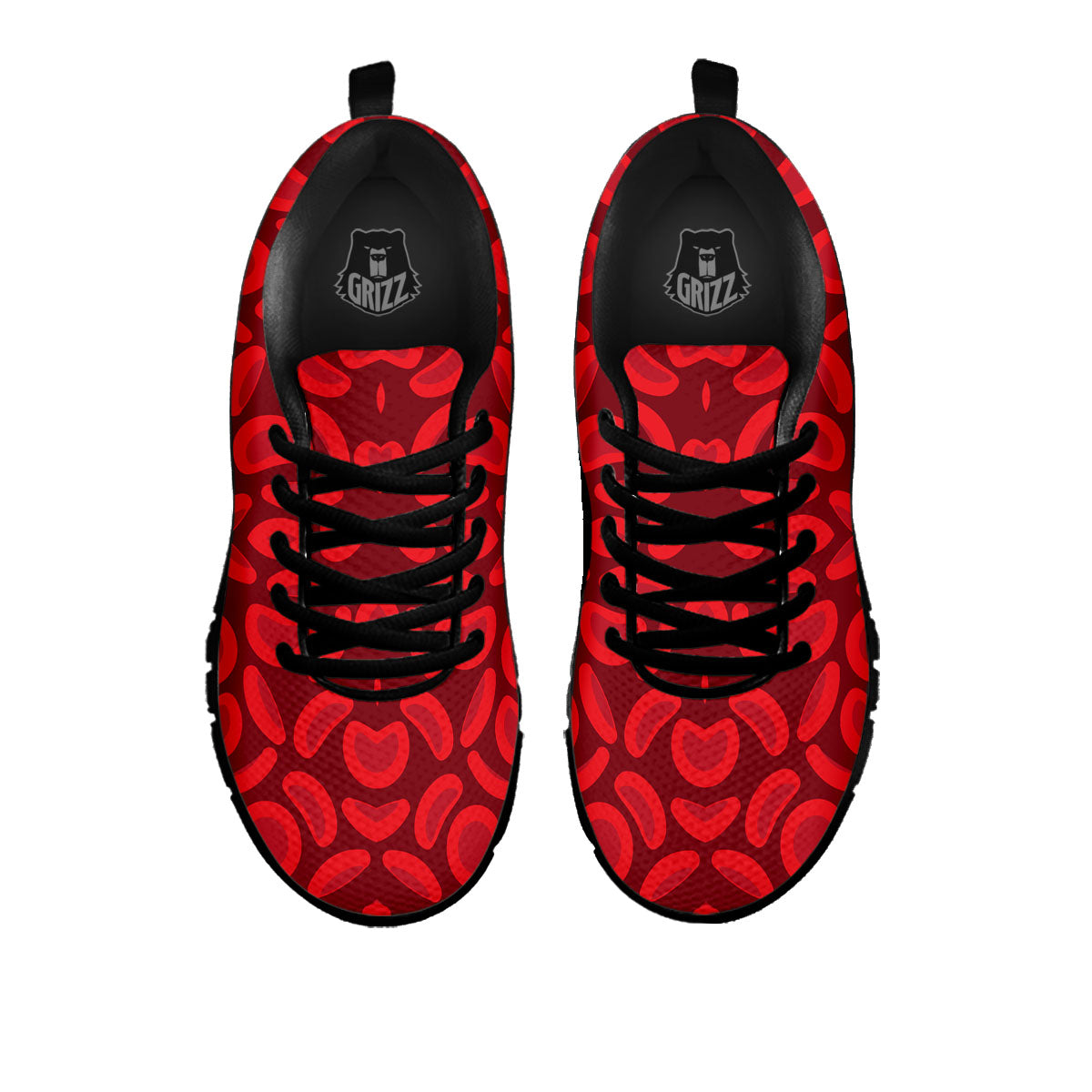 Blood Cells Red Print Pattern Black Sneaker-grizzshop