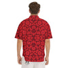 Blood Cells Red Print Pattern Men's Short Sleeve Shirts-grizzshop