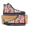 Blood Drip Print Black High Top Shoes-grizzshop