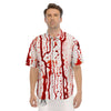 Blood Drip Print Men's Short Sleeve Shirts-grizzshop