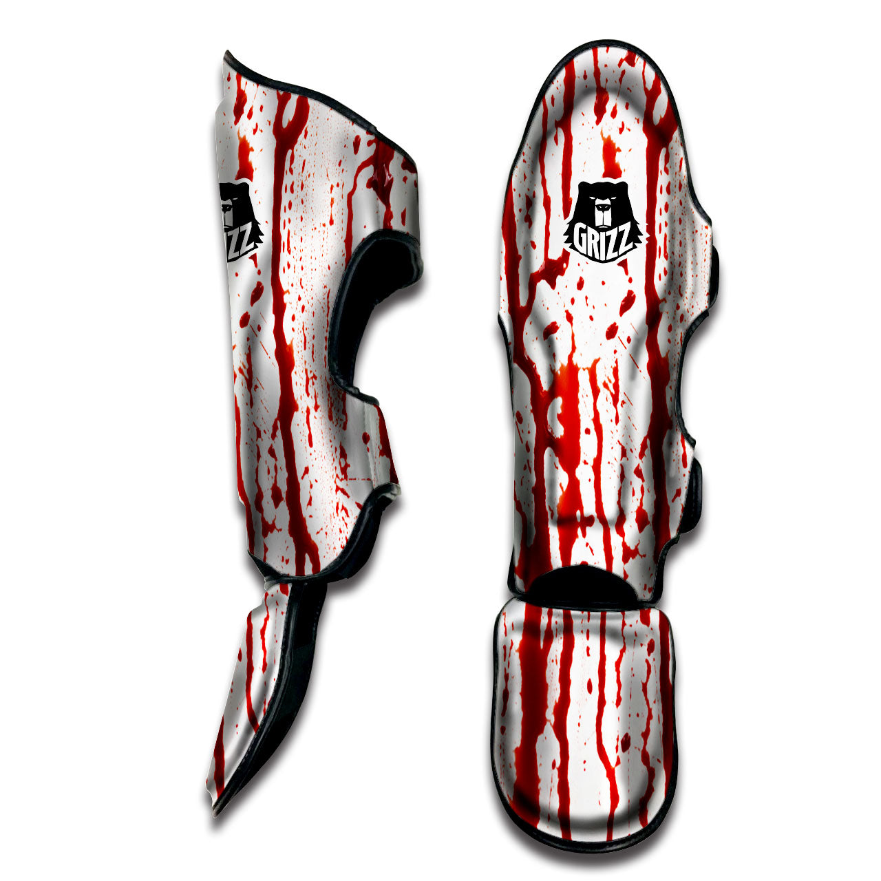 Blood Drip Print Muay Thai Shin Guards-grizzshop