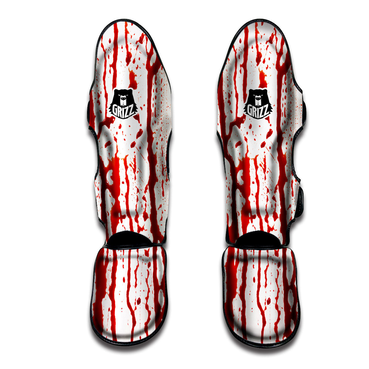 Blood Drip Print Muay Thai Shin Guards-grizzshop