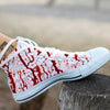 Blood Drip Print White High Top Shoes-grizzshop