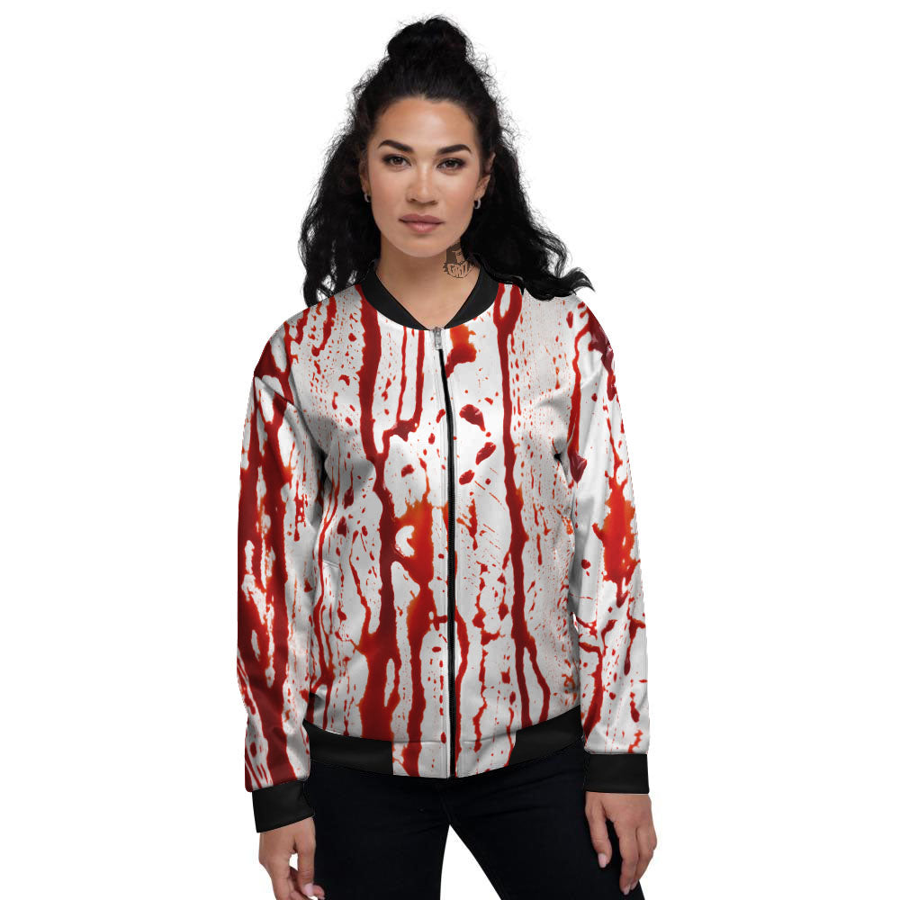 Blood Drip Print Women's Bomber Jacket-grizzshop