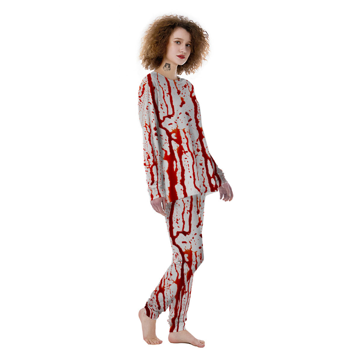 Blood Drip Print Women's Pajamas-grizzshop