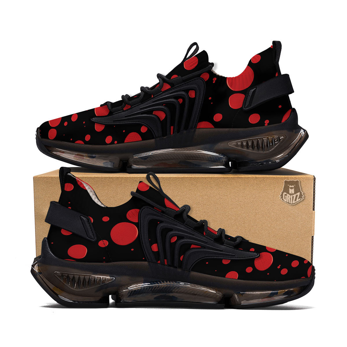Blood Drop Red Print Pattern Black Gym Shoes-grizzshop