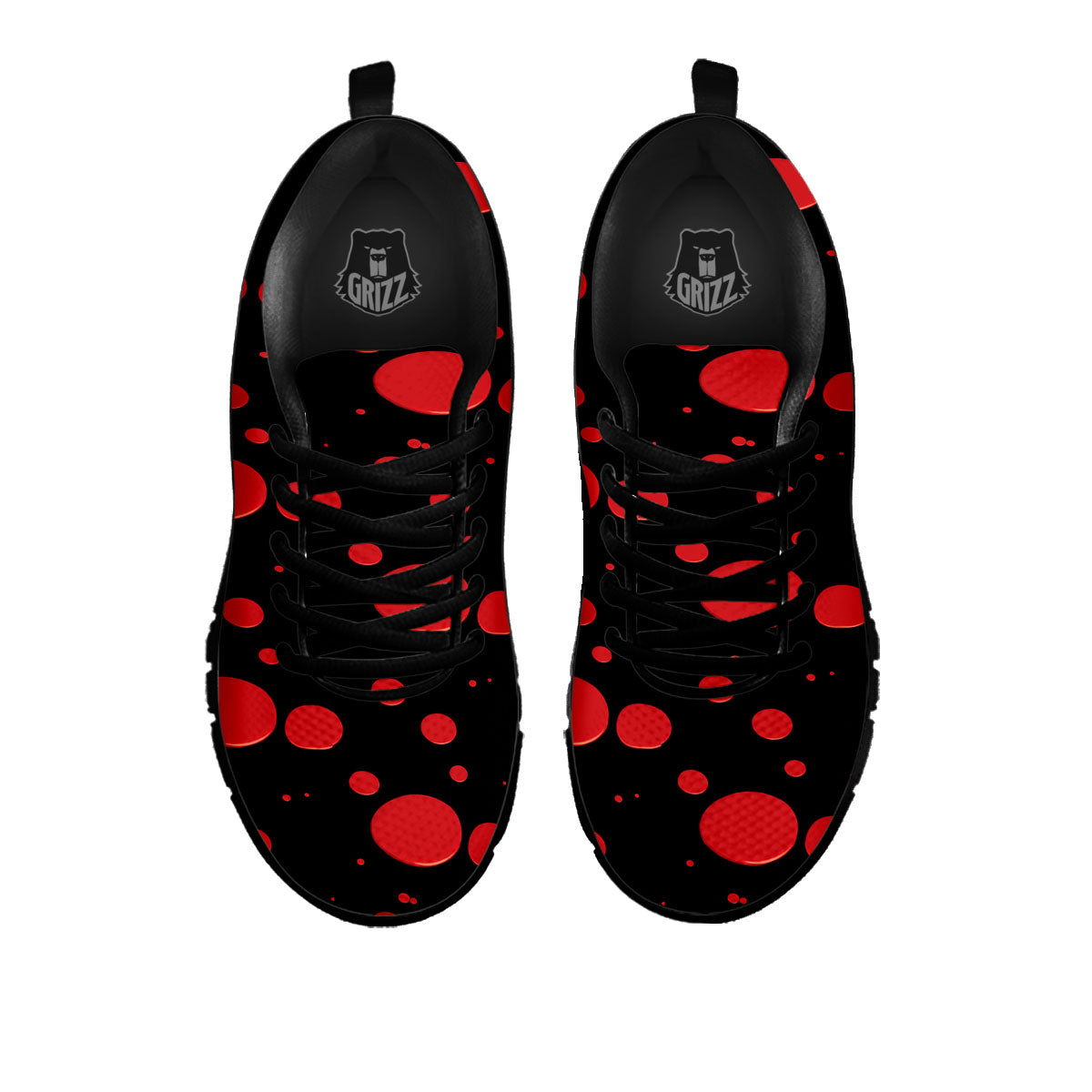 Blood Drop Red Print Pattern Black Sneaker-grizzshop