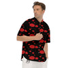 Blood Drop Red Print Pattern Men's Short Sleeve Shirts-grizzshop