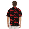 Blood Drop Red Print Pattern Men's Short Sleeve Shirts-grizzshop