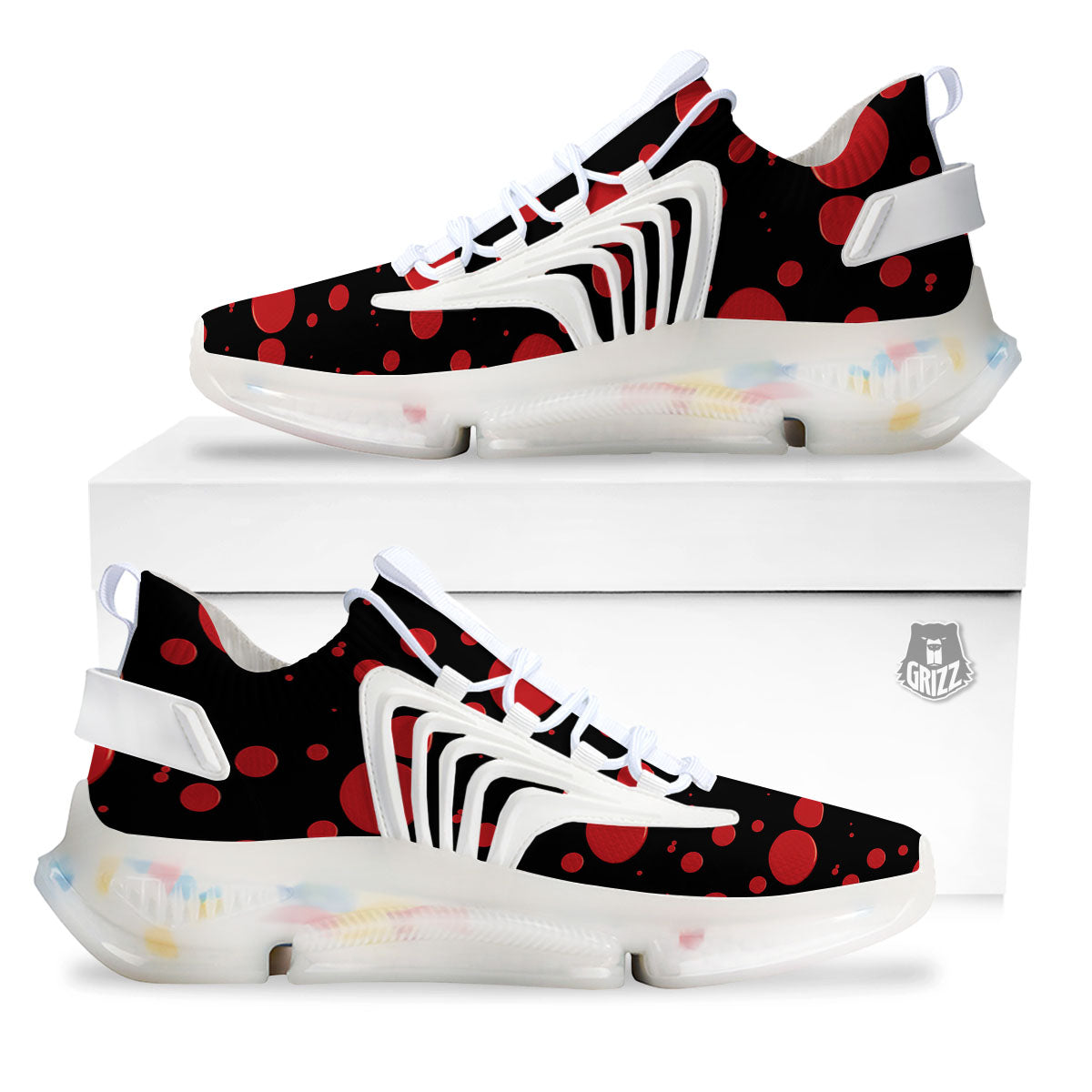 Blood Drop Red Print Pattern White Gym Shoes-grizzshop