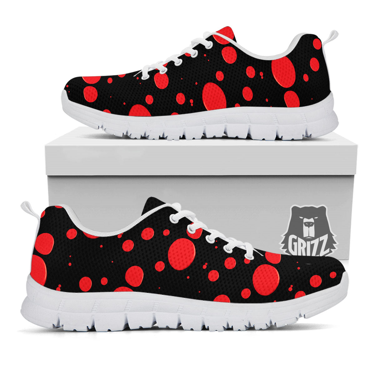 Blood Drop Red Print Pattern White Sneaker-grizzshop