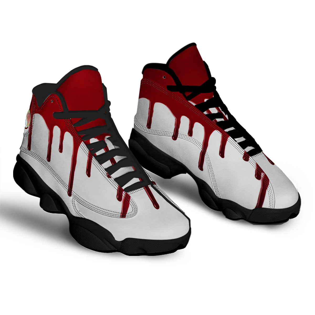 Blood Flowing Red Print Black Basketball Shoes-grizzshop