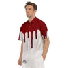 Blood Flowing Red Print Men's Short Sleeve Shirts-grizzshop