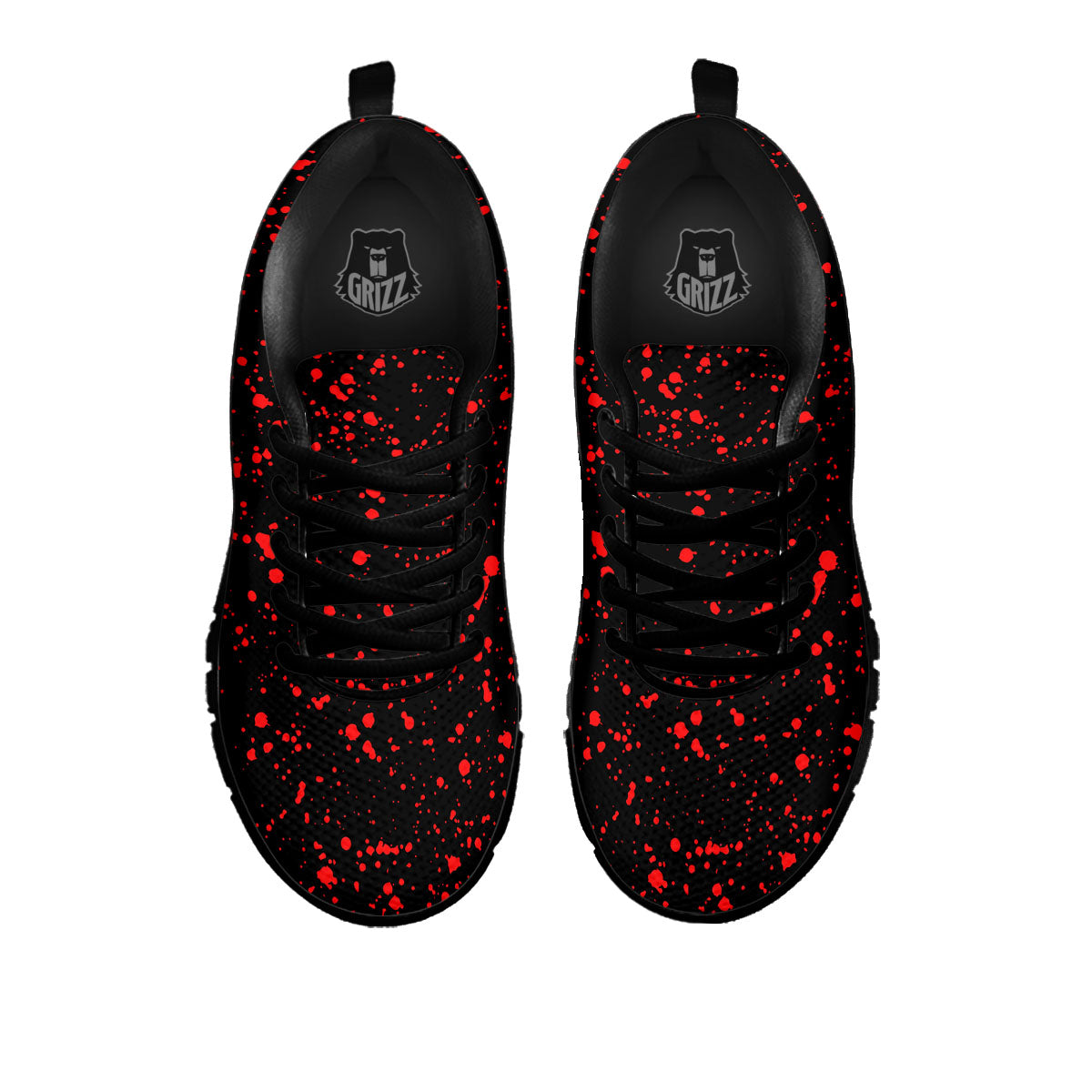 Blood Red Print Pattern Black Sneaker-grizzshop