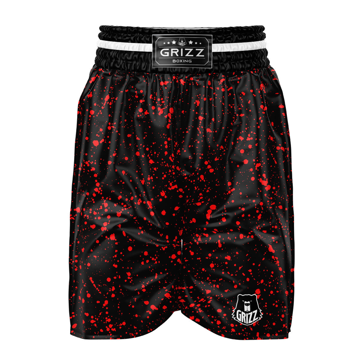 Blood Red Print Pattern Boxing Shorts-grizzshop