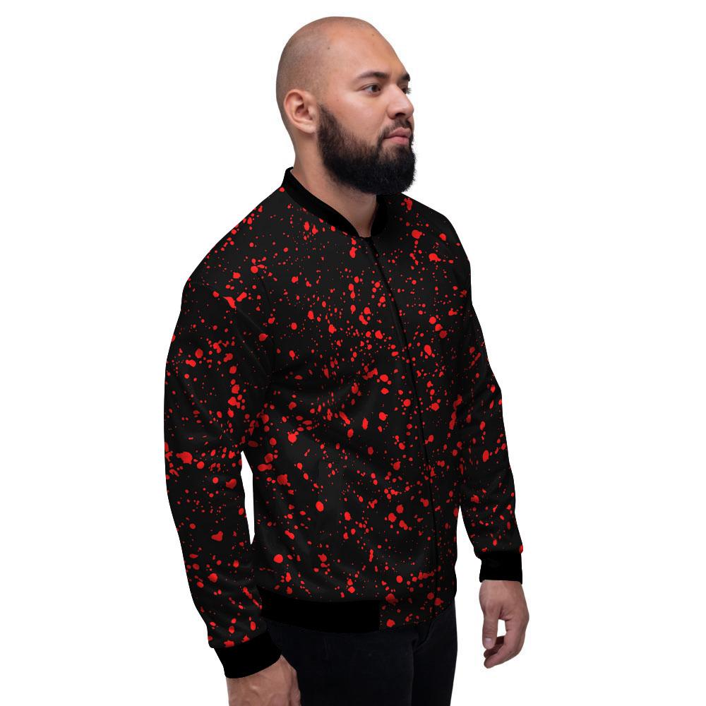 Blood Red Print Pattern Men's Bomber Jacket-grizzshop