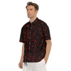 Blood Red Print Pattern Men's Short Sleeve Shirts-grizzshop