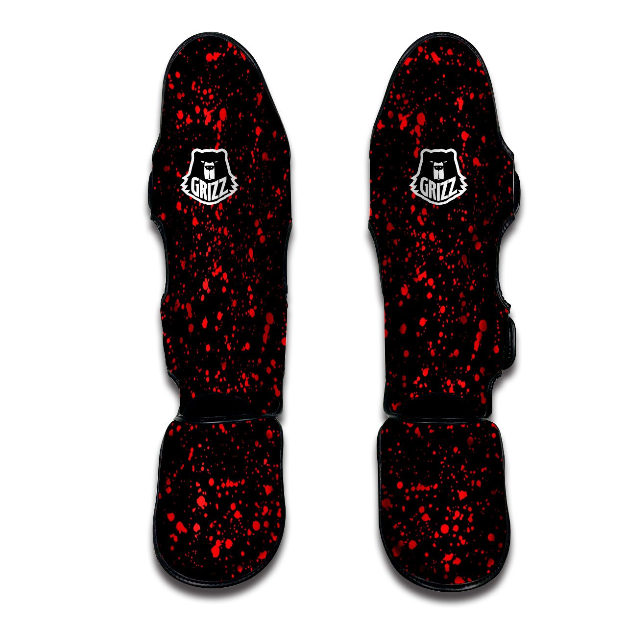 Blood Red Print Pattern Muay Thai Shin Guards-grizzshop