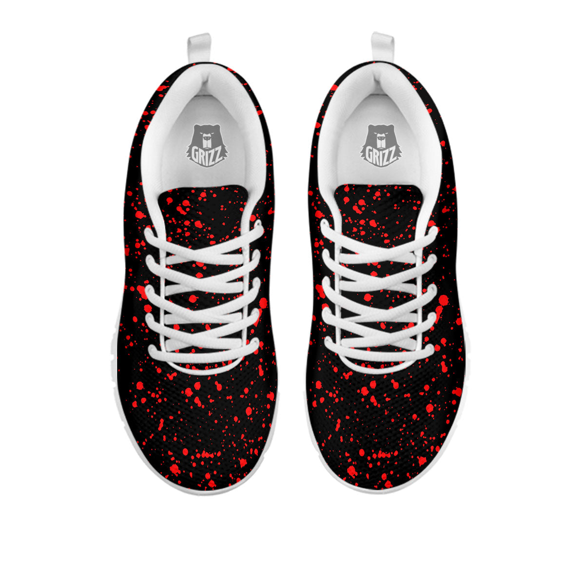 Blood Red Print Pattern White Sneaker-grizzshop