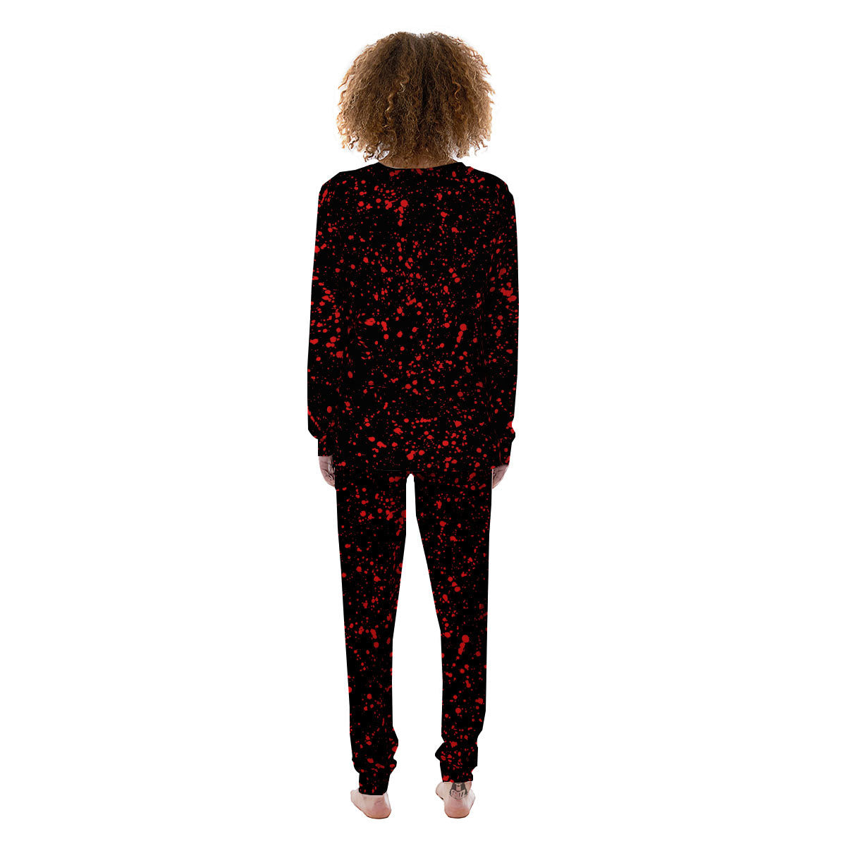 Blood Red Print Pattern Women's Pajamas-grizzshop