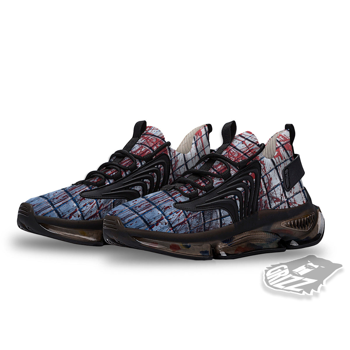 Blood Room Bloody Print Black Gym Shoes-grizzshop