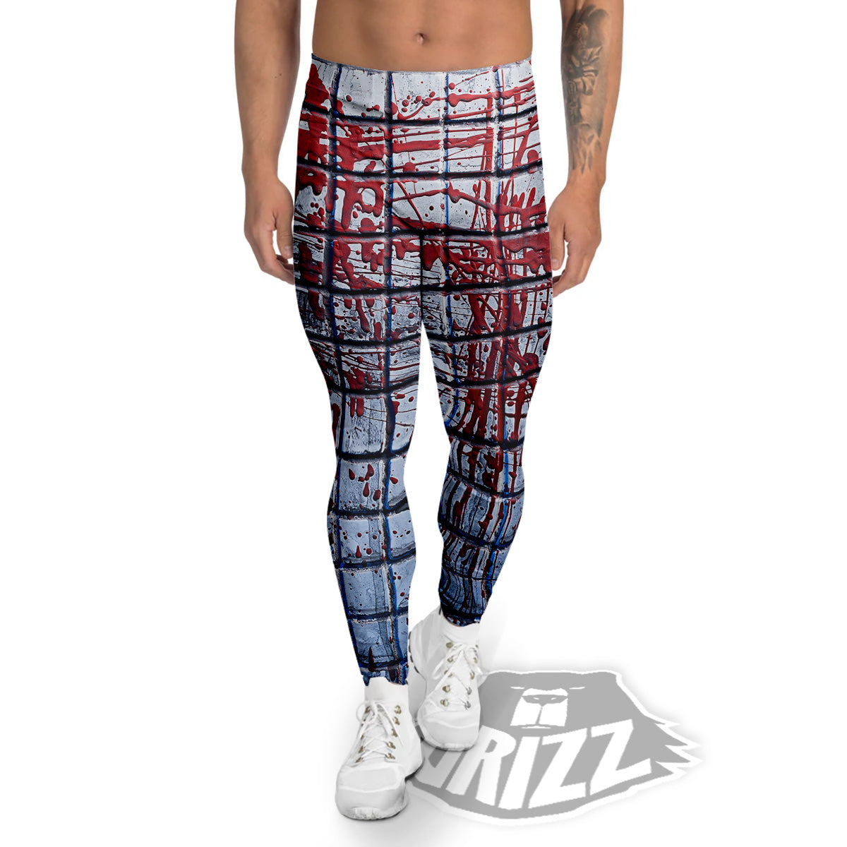 Blood Room Bloody Print Men's Leggings-grizzshop