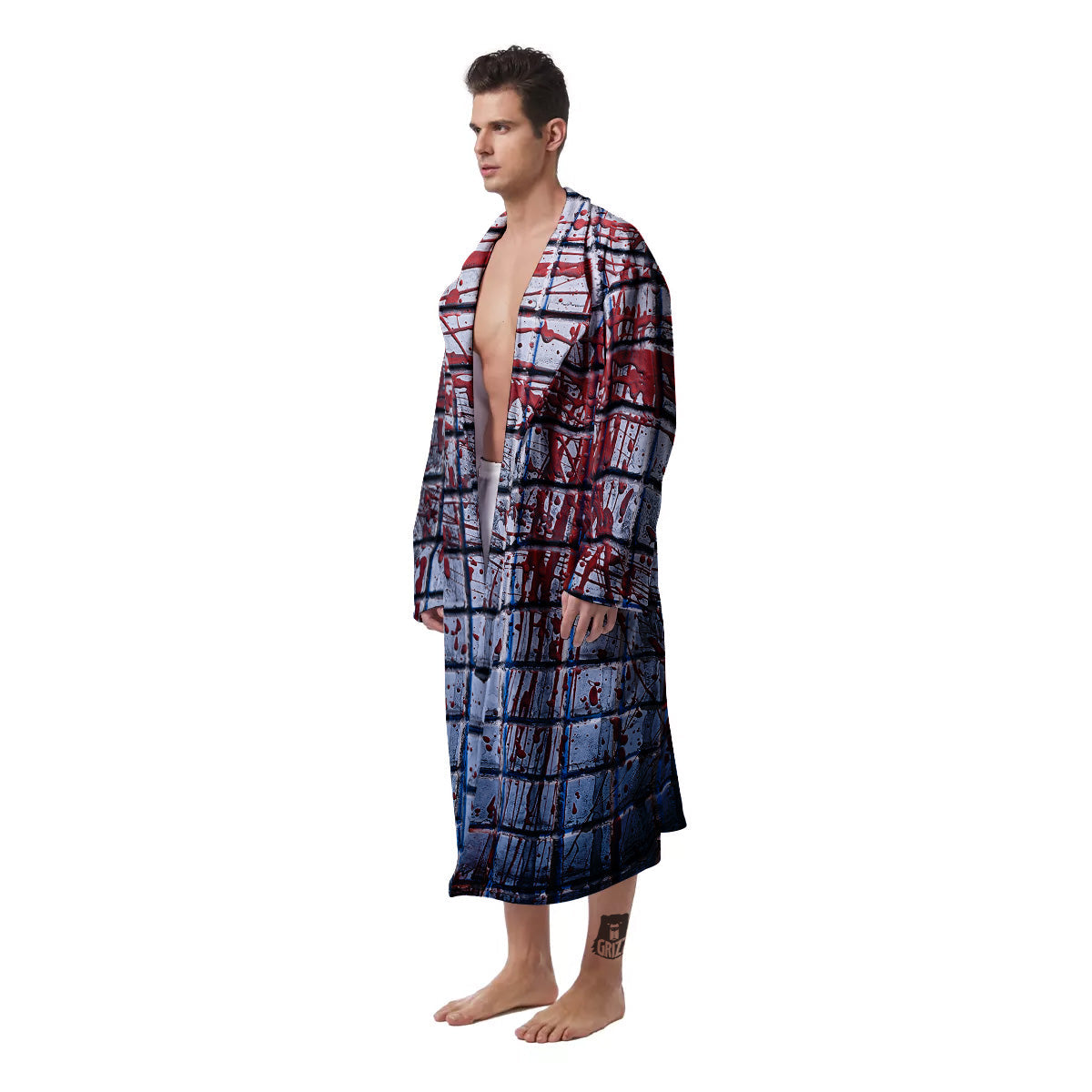 Blood Room Bloody Print Men's Robe-grizzshop