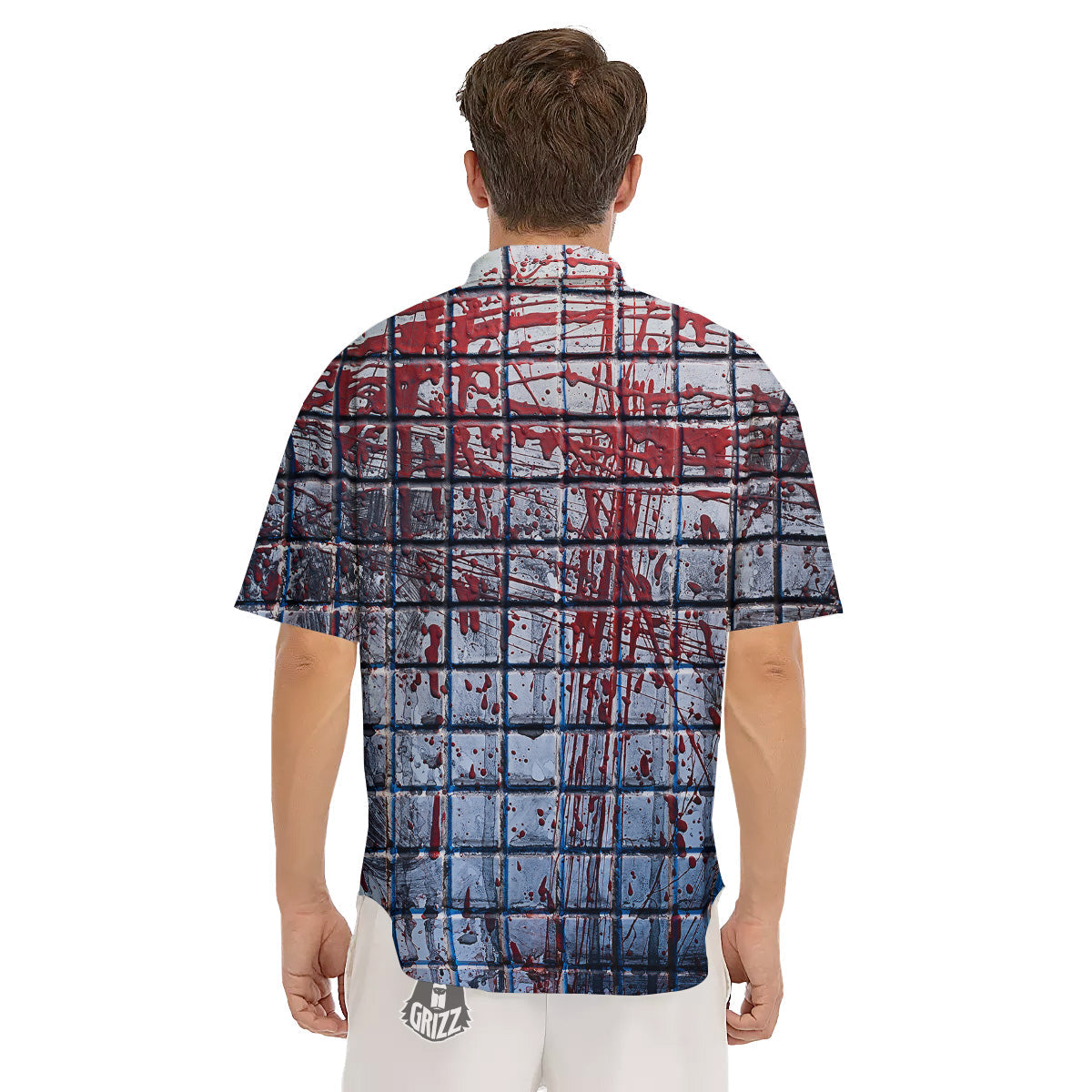 Blood Room Bloody Print Men's Short Sleeve Shirts-grizzshop