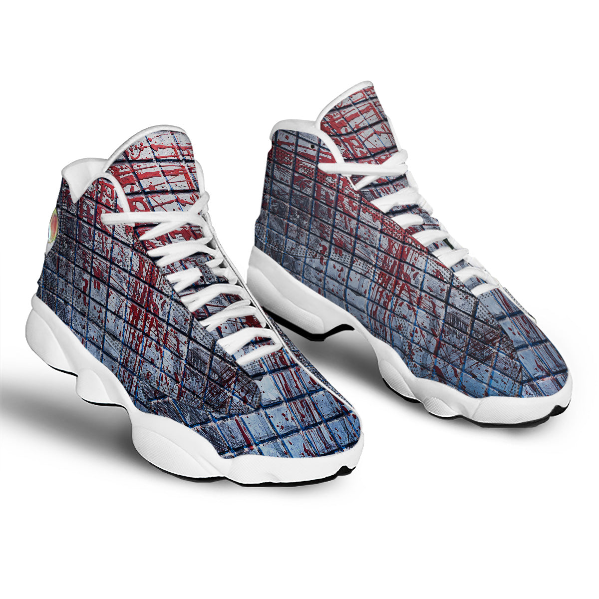 Blood Room Bloody Print White Basketball Shoes-grizzshop