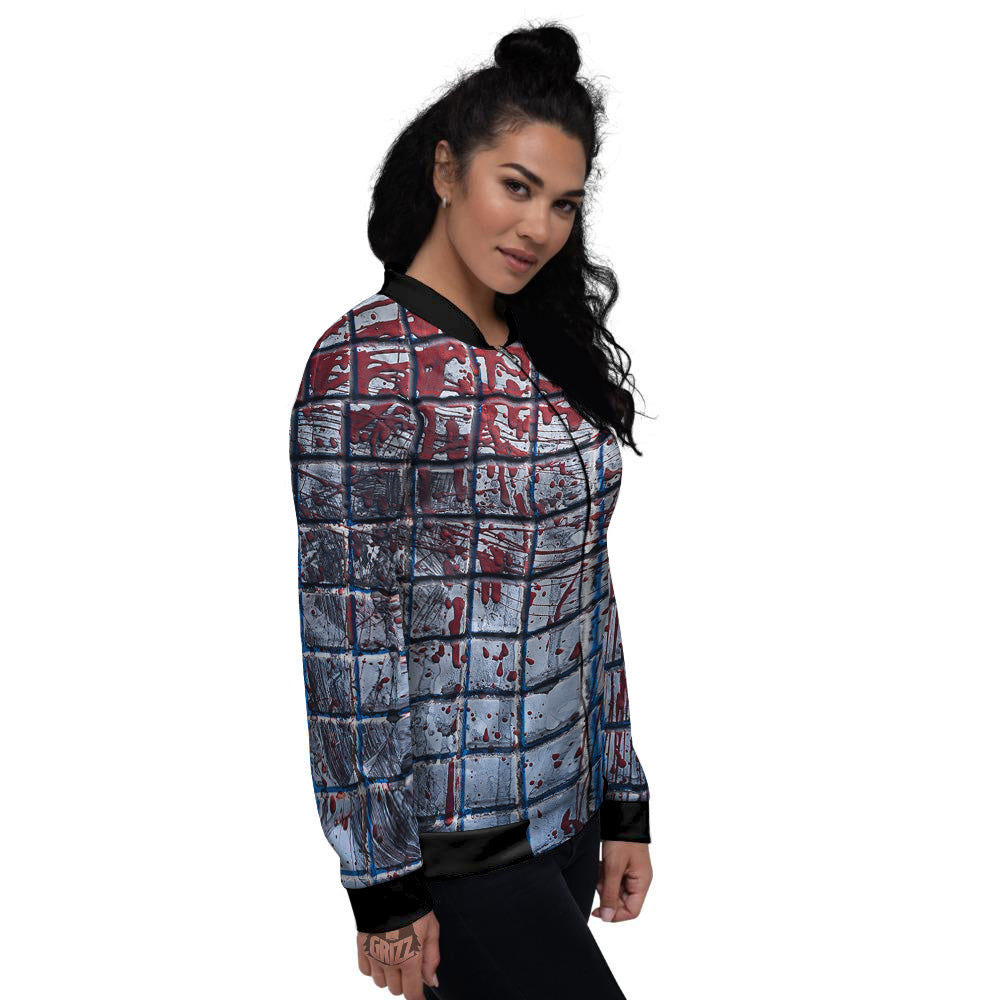 Blood Room Bloody Print Women's Bomber Jacket-grizzshop