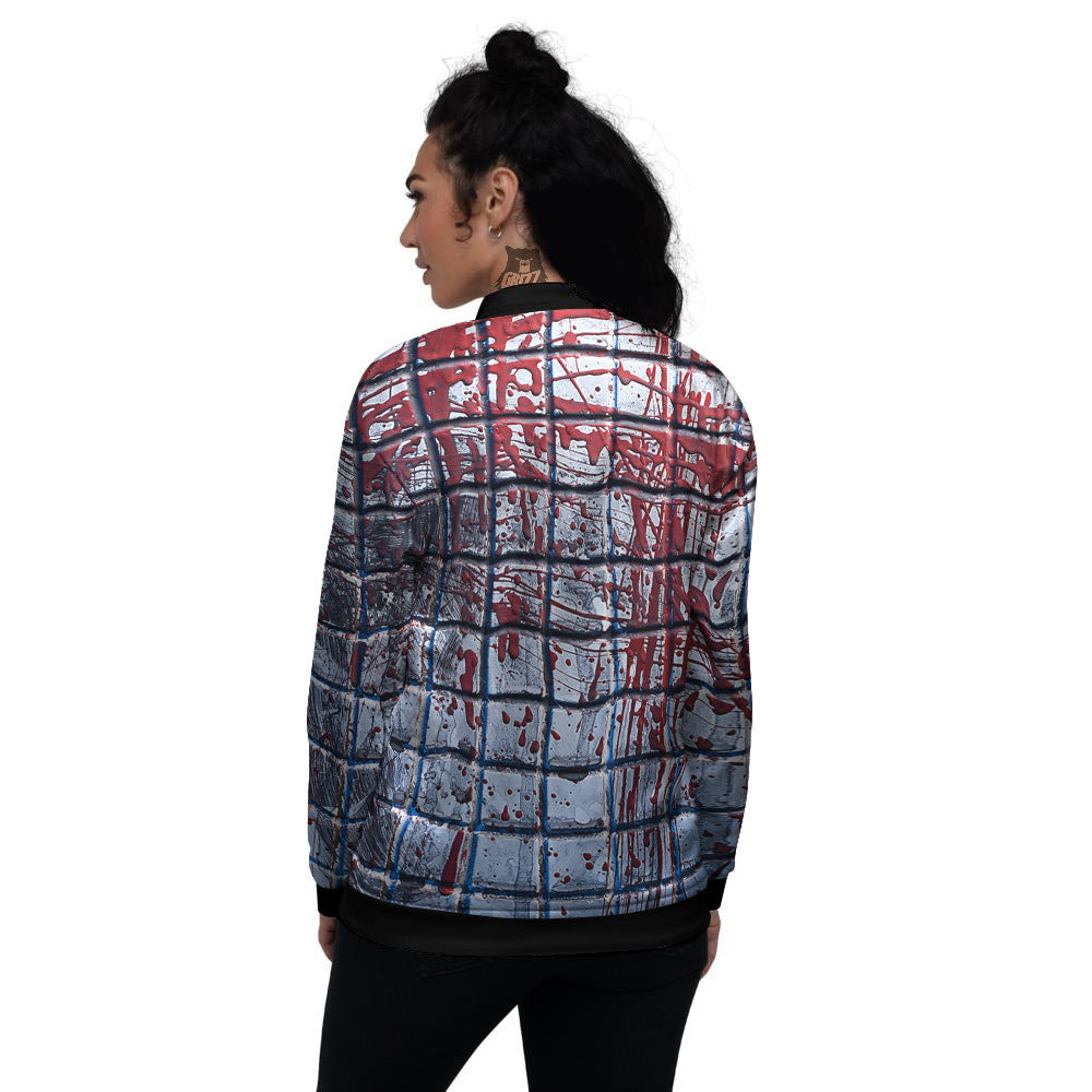Blood Room Bloody Print Women's Bomber Jacket-grizzshop
