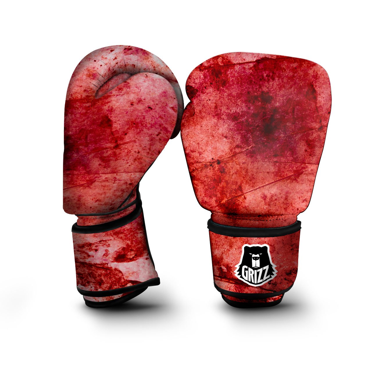 Blood Stains Red Print Boxing Gloves-grizzshop