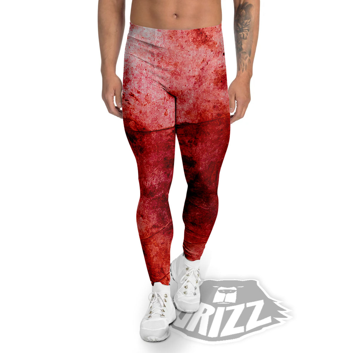 Blood Stains Red Print Men's Leggings-grizzshop