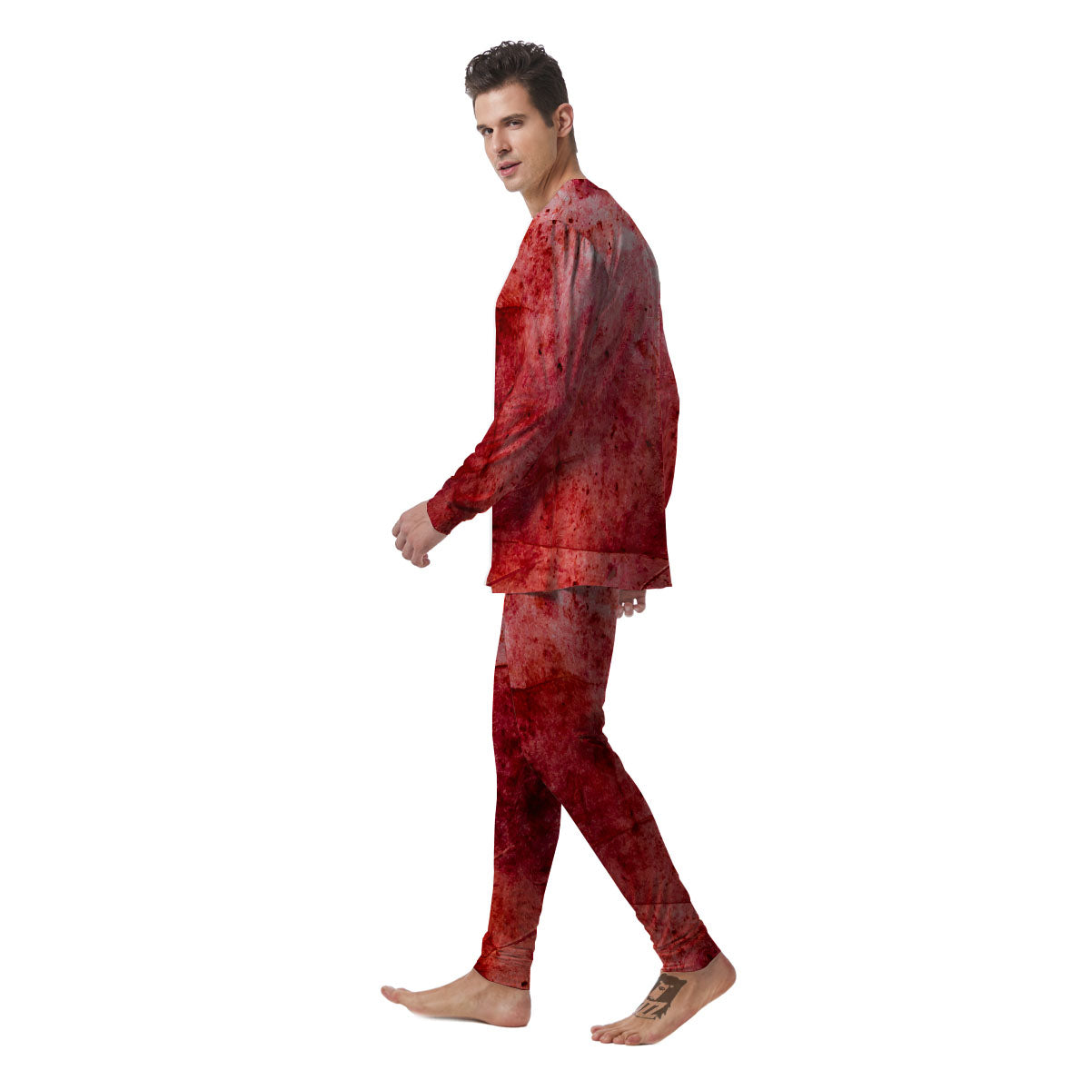 Blood Stains Red Print Men's Pajamas-grizzshop