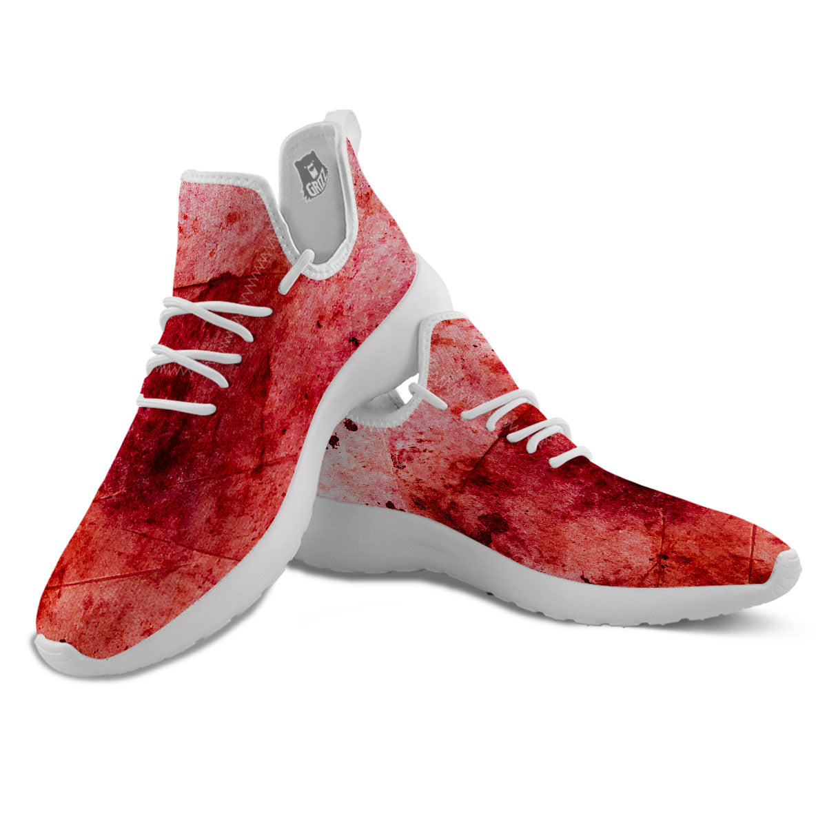 Blood Stains Red Print White Athletic Shoes-grizzshop