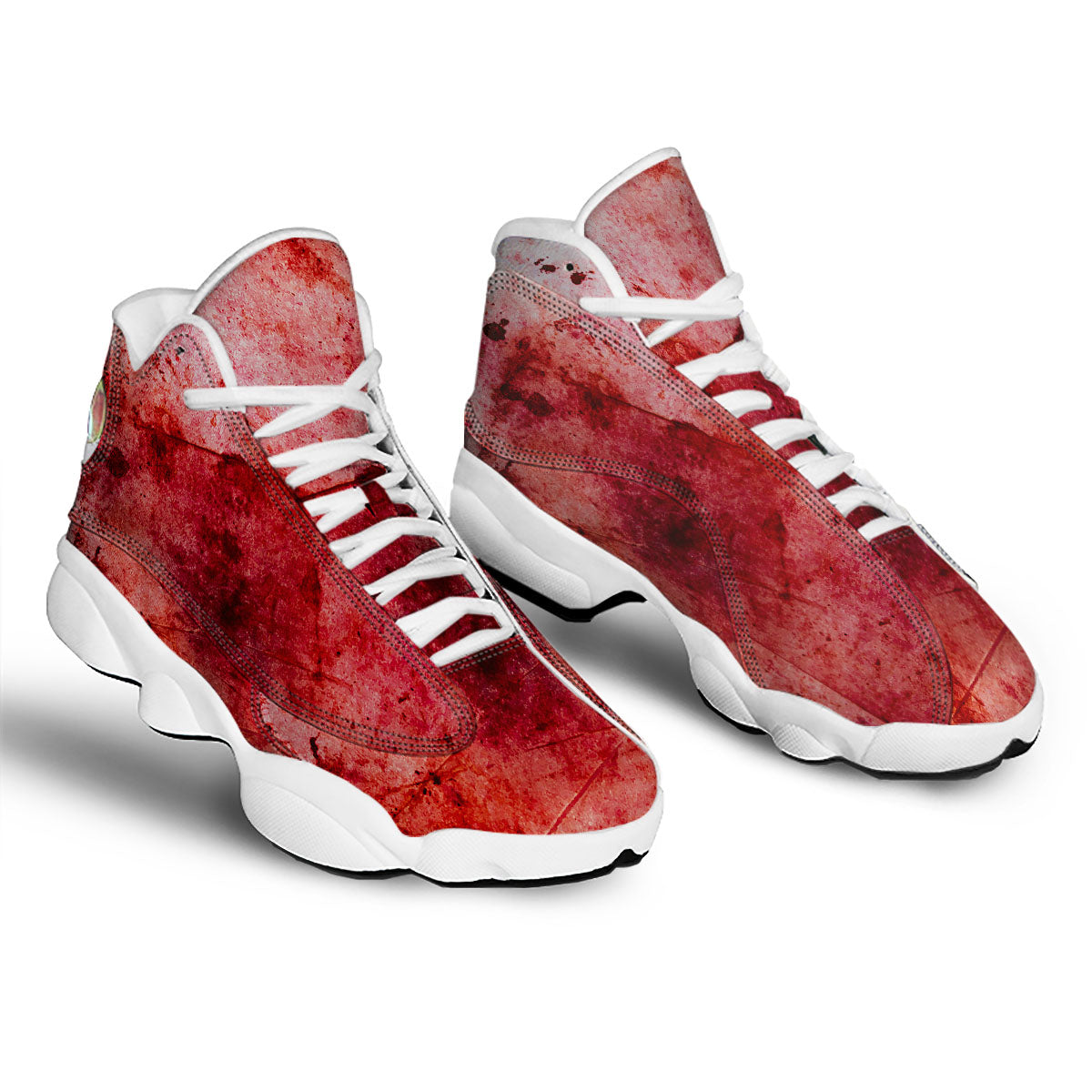 Blood Stains Red Print White Basketball Shoes-grizzshop