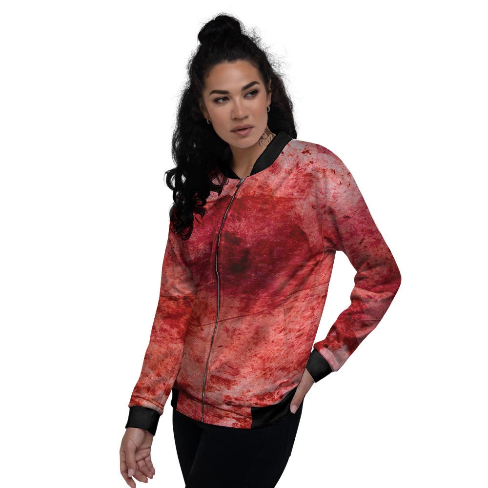 Blood Stains Red Print Women's Bomber Jacket-grizzshop