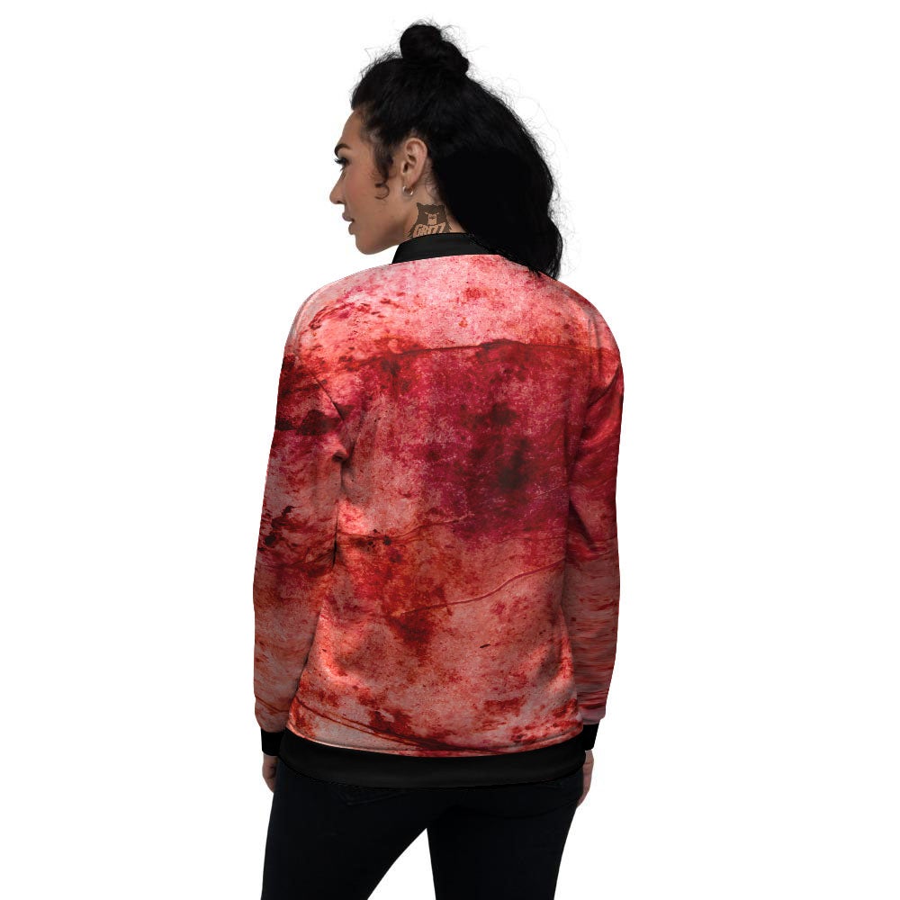 Blood Stains Red Print Women's Bomber Jacket-grizzshop