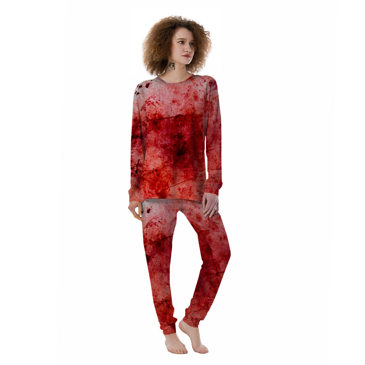 Blood Stains Red Print Women's Pajamas-grizzshop