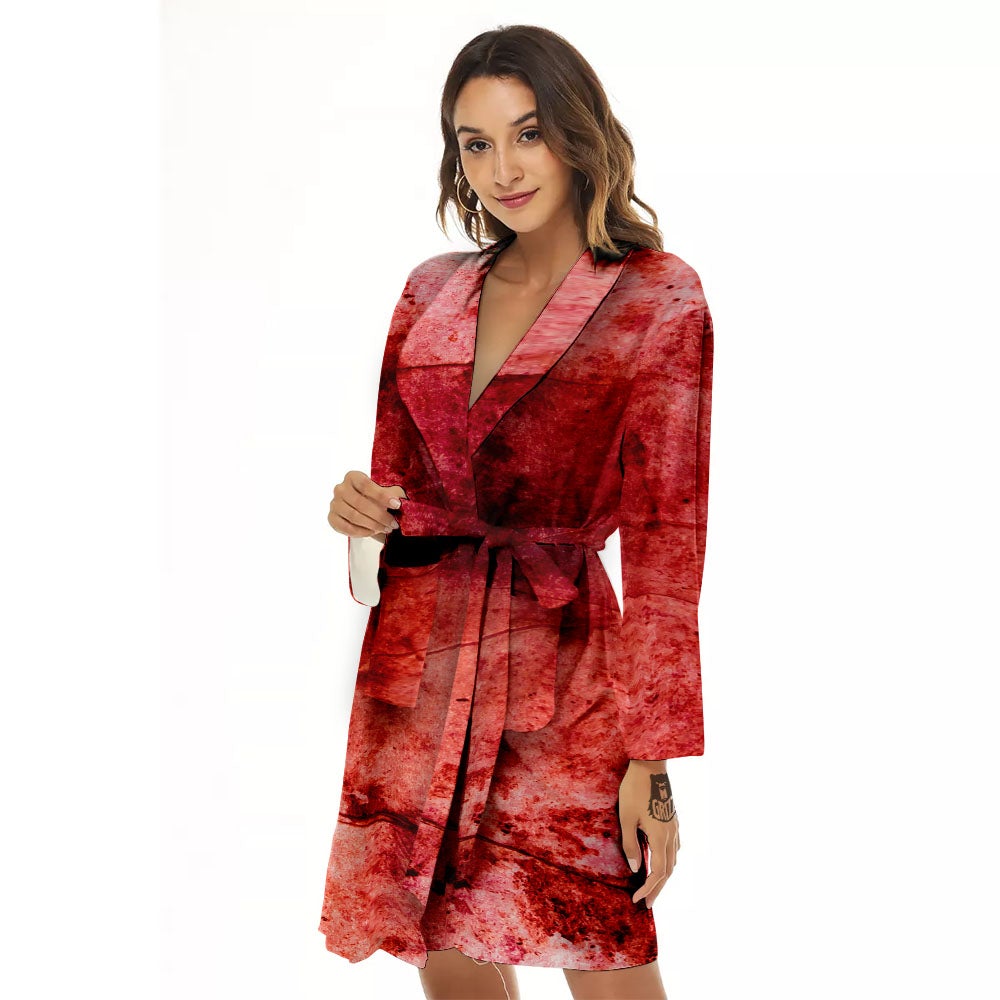 Blood Stains Red Print Women's Robe-grizzshop