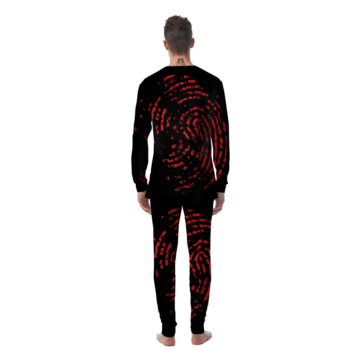 Bloody Finger Red Print Men's Pajamas-grizzshop