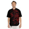 Bloody Finger Red Print Men's Short Sleeve Shirts-grizzshop