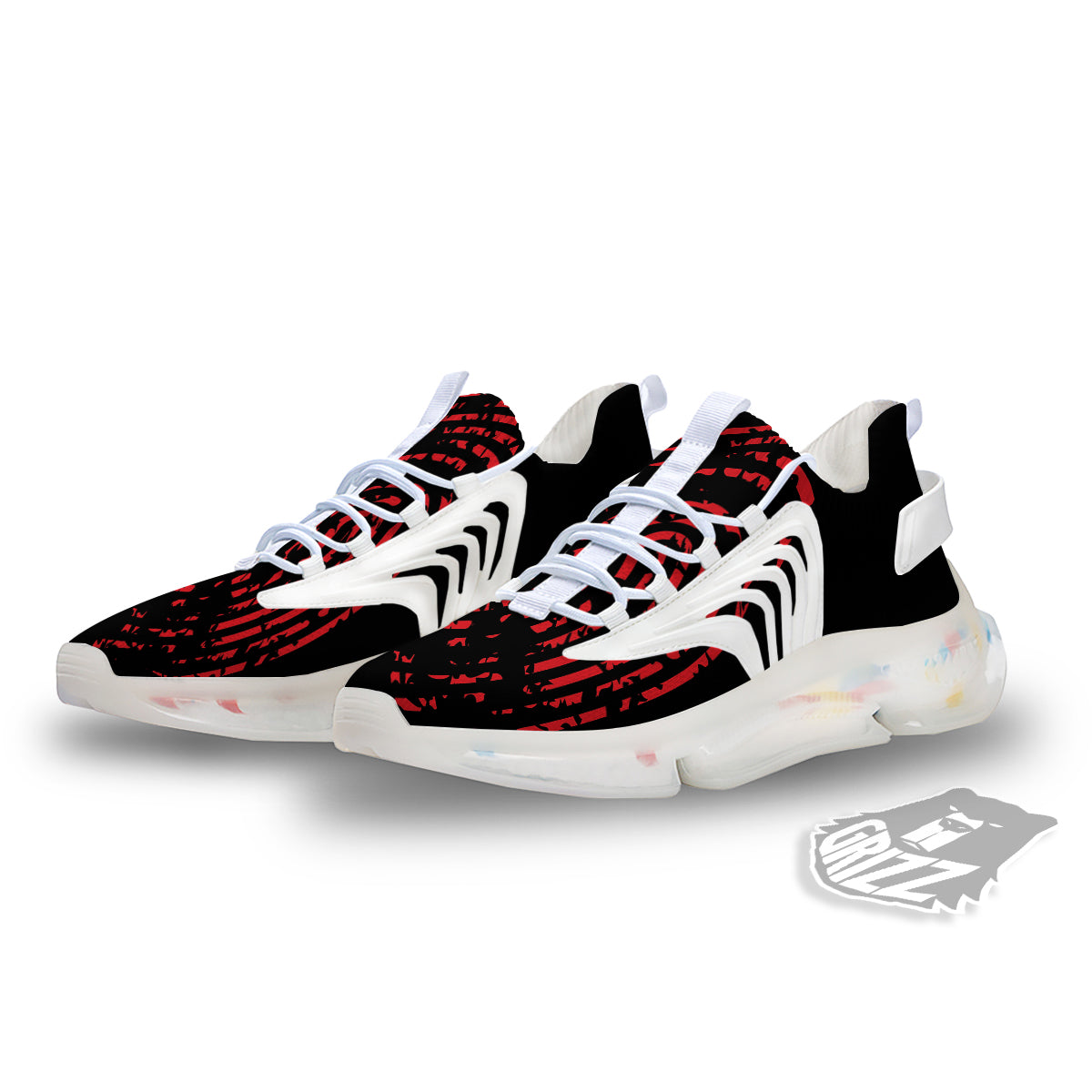 Bloody Finger Red Print White Gym Shoes-grizzshop