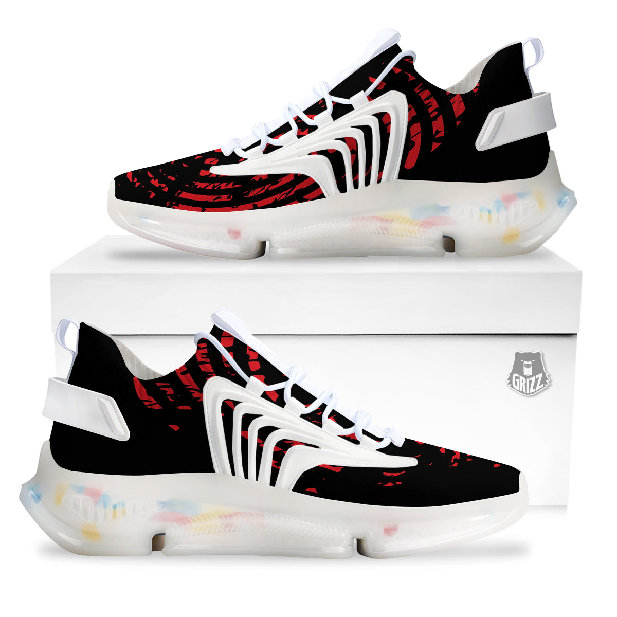 Bloody Finger Red Print White Gym Shoes-grizzshop
